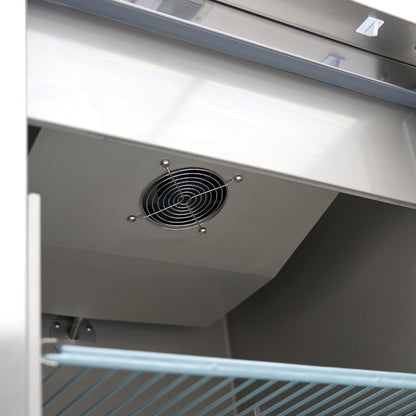 Maxima Fridge 400L on Wheels - 3 Adjustable Shelves - Stainless Steel - RVSVoordeel