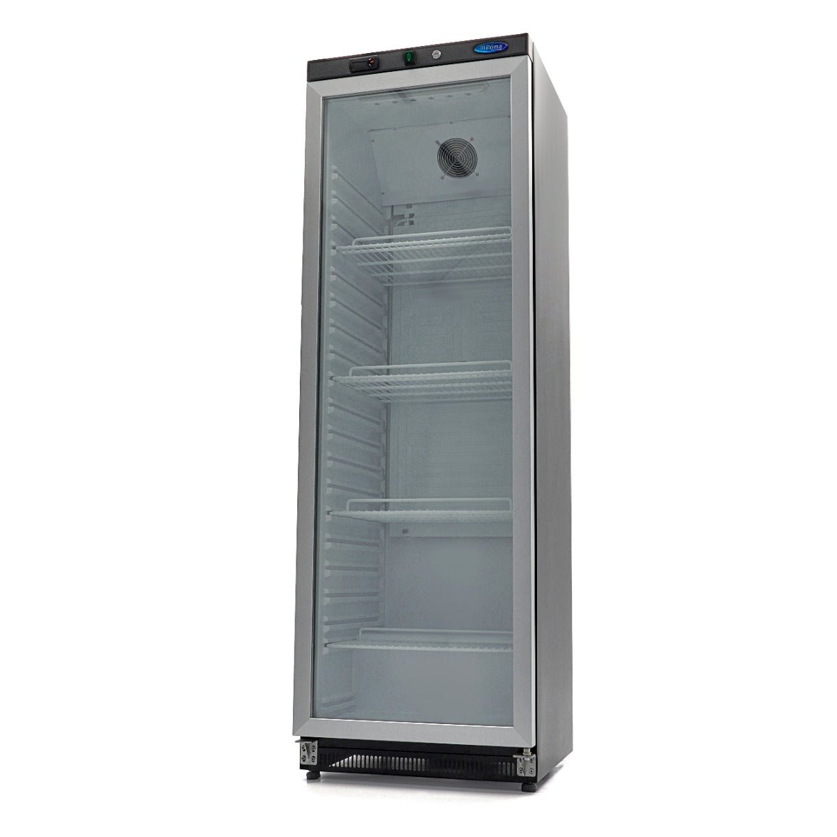 Maxima Fridge 400L with Glass Door - 4 Adjustable Shelves - Black - RVSVoordeel