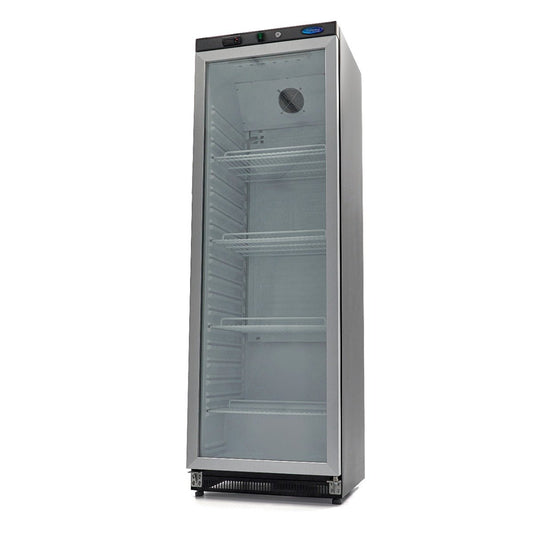 Maxima Fridge 400L with Glass Door - 4 Adjustable Shelves - Black - RVSVoordeel