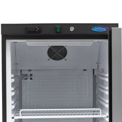Maxima Fridge 400L with Glass Door - 4 Adjustable Shelves - Black - RVSVoordeel