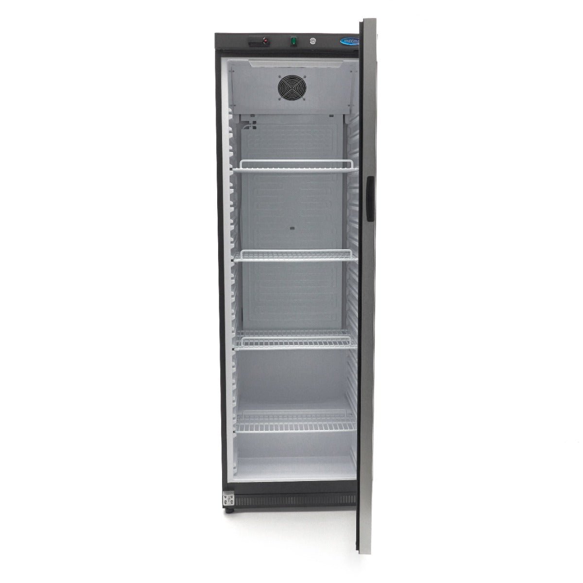 Maxima Fridge 400L with Glass Door - 4 Adjustable Shelves - Black - RVSVoordeel