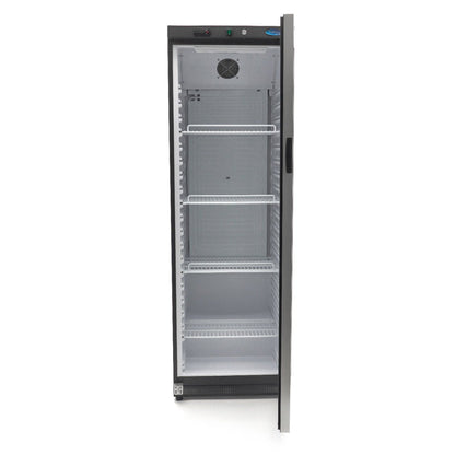 Maxima Fridge 400L with Glass Door - 4 Adjustable Shelves - Black - RVSVoordeel