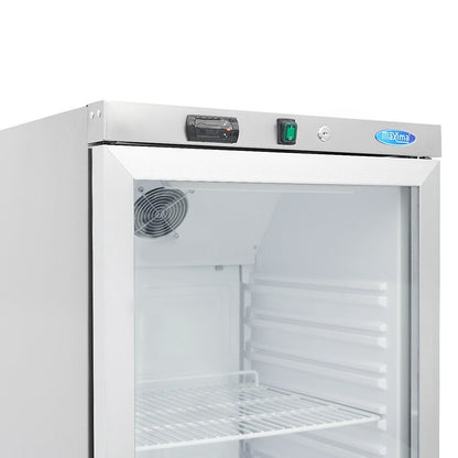 Maxima Fridge 400L with Glass Door - 4 Adjustable Shelves - Stainless Steel - RVSVoordeel