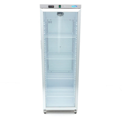 Maxima Fridge 400L with Glass Door - 4 Adjustable Shelves - Stainless Steel - RVSVoordeel