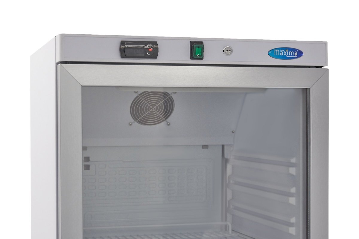 Maxima Fridge 400L with Glass Door - 4 Adjustable Shelves - White - RVSVoordeel