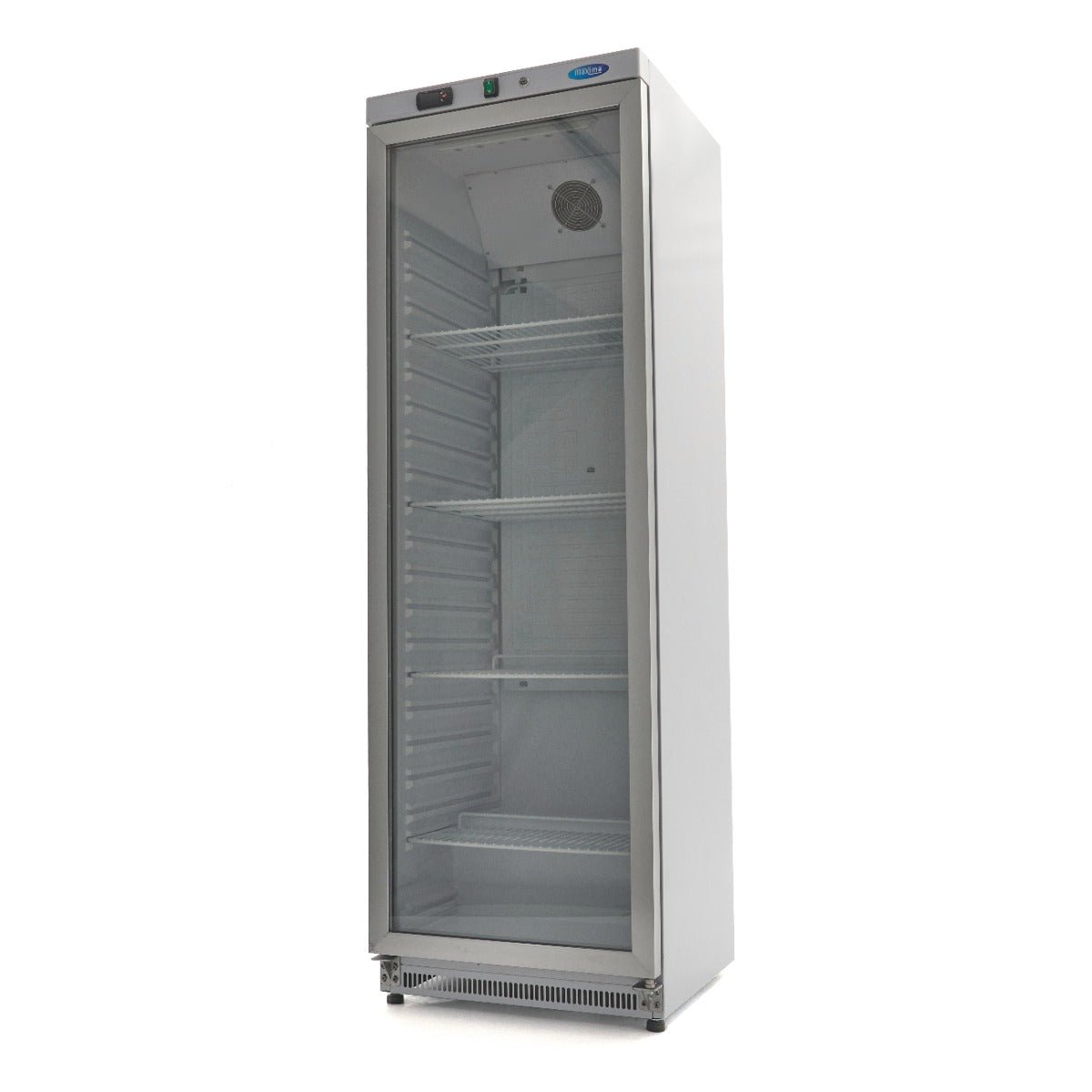 Maxima Fridge 400L with Glass Door - 4 Adjustable Shelves - White - RVSVoordeel