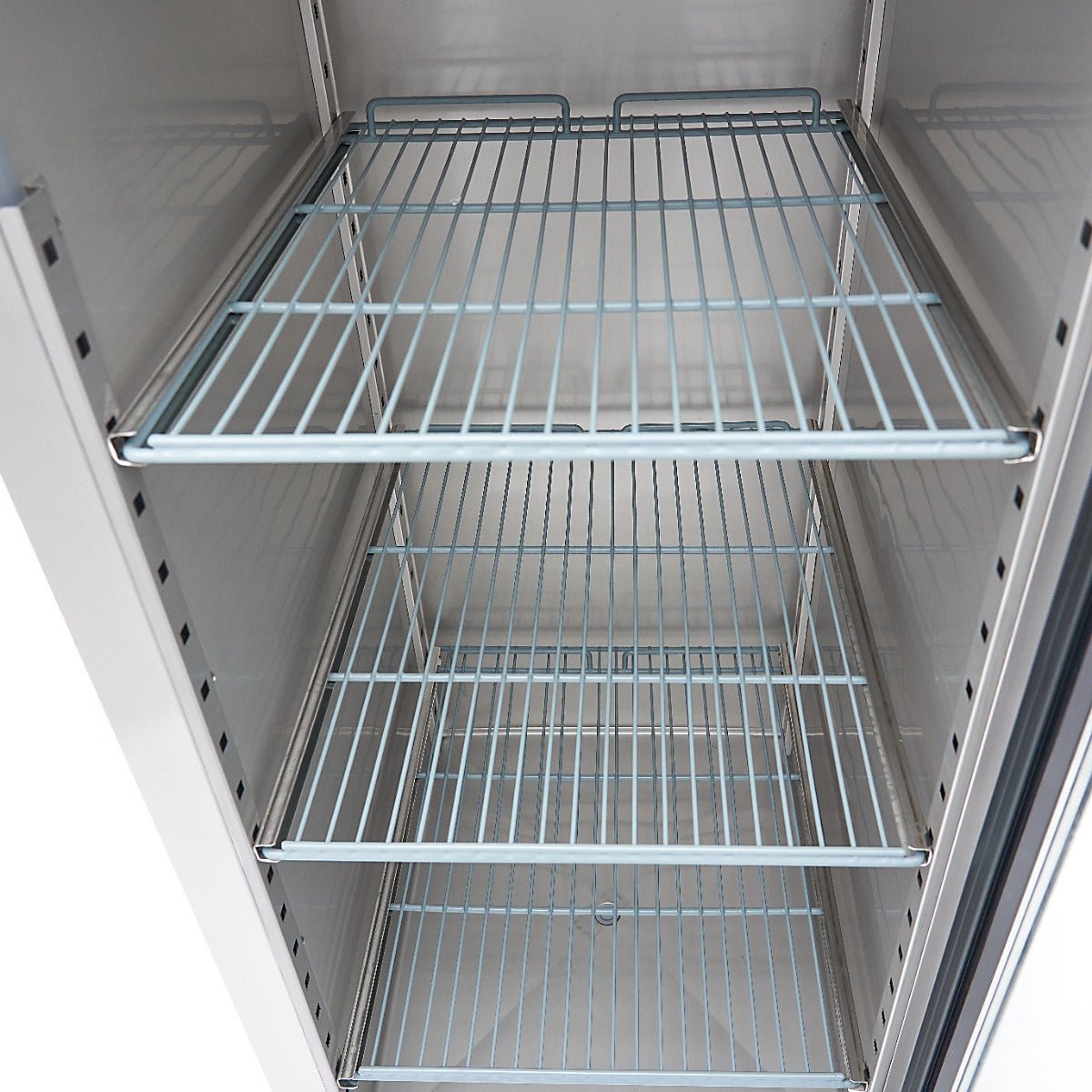 Maxima Fridge 600L with Glass door - 3 Adjustable Shelves (2/1 GN) - on Wheels - Stainless Steel - RVSVoordeel