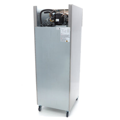 Maxima Fridge 600L with Glass door - 3 Adjustable Shelves (2/1 GN) - on Wheels - Stainless Steel - RVSVoordeel