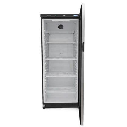 Maxima Fridge 600L with Glass Door - 4 Adjustable Shelves - Black - RVSVoordeel