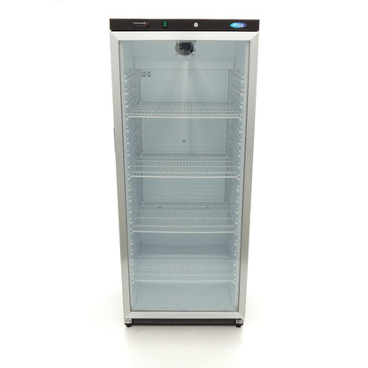 Maxima Fridge 600L with Glass Door - 4 Adjustable Shelves - Black - RVSVoordeel