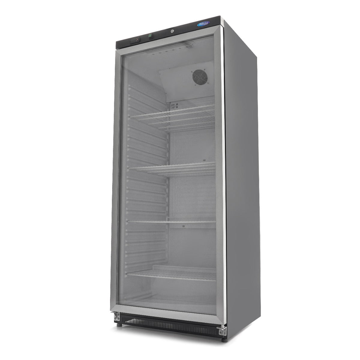 Maxima Fridge 600L with Glass Door - 4 Adjustable Shelves - Black - RVSVoordeel