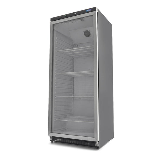 Maxima Fridge 600L with Glass Door - 4 Adjustable Shelves - Black - RVSVoordeel