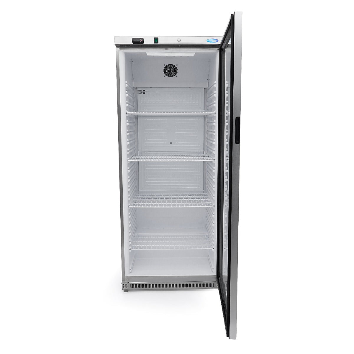 Maxima Fridge 600L with Glass Door - 4 Adjustable Shelves - Stainless Steel - RVSVoordeel