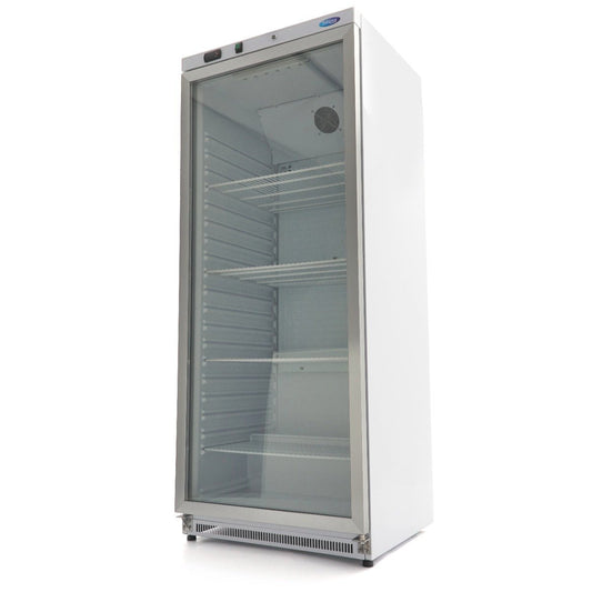 Maxima Fridge 600L with Glass Door - 4 Adjustable Shelves - White - RVSVoordeel