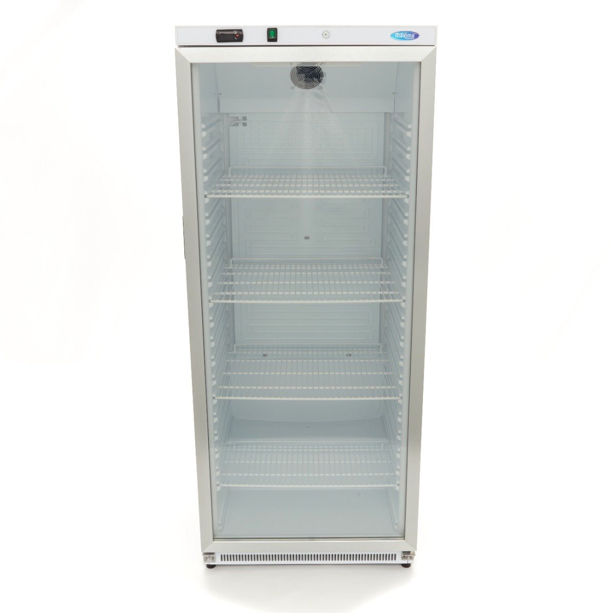 Maxima Fridge 600L with Glass Door - 4 Adjustable Shelves - White - RVSVoordeel