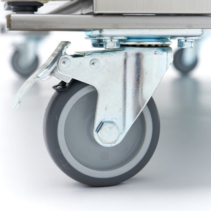 Maxima Fridge 800L on Wheels - 6 Adjustable Shelves - Stainless Steel - RVSVoordeel