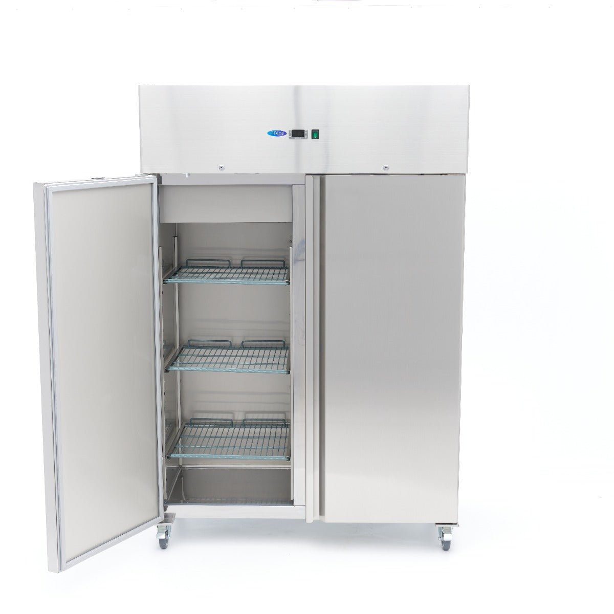 Maxima Fridge 800L on Wheels - 6 Adjustable Shelves - Stainless Steel - RVSVoordeel