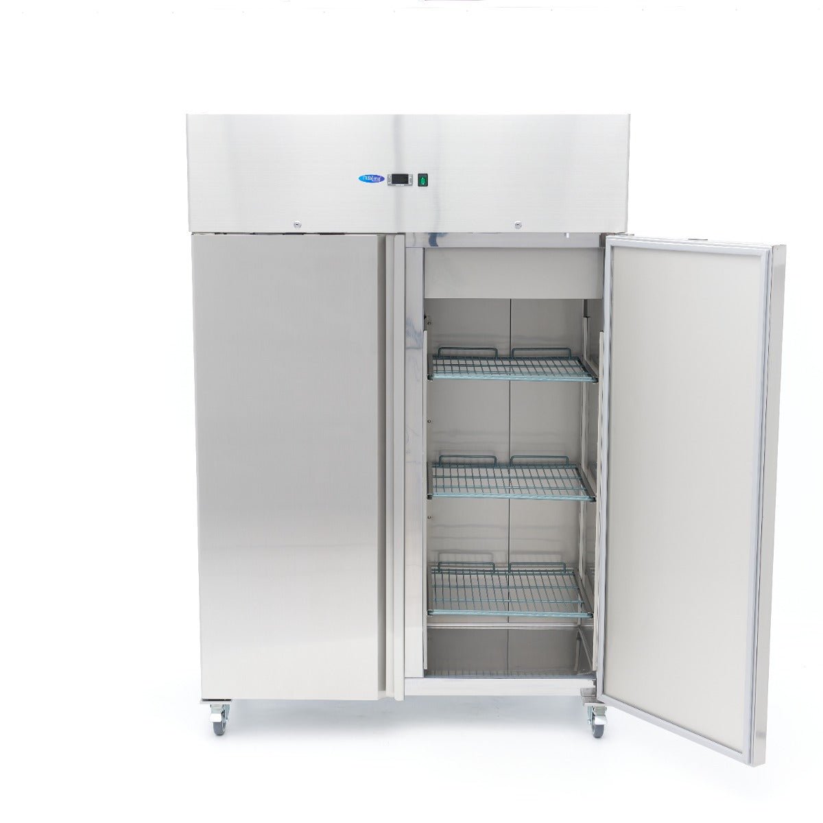 Maxima Fridge 800L on Wheels - 6 Adjustable Shelves - Stainless Steel - RVSVoordeel