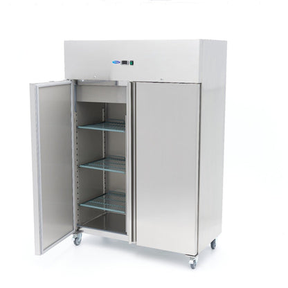 Maxima Fridge 800L on Wheels - 6 Adjustable Shelves - Stainless Steel - RVSVoordeel