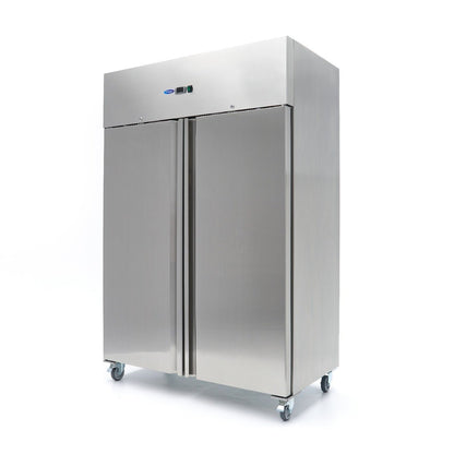 Maxima Fridge 800L on Wheels - 6 Adjustable Shelves - Stainless Steel - RVSVoordeel