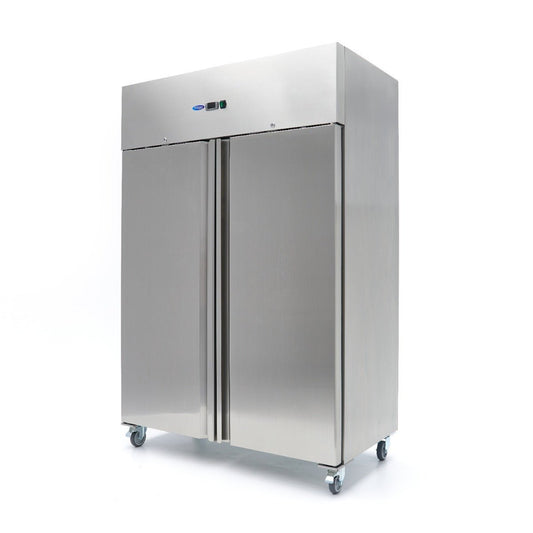 Maxima Fridge 800L on Wheels - 6 Adjustable Shelves - Stainless Steel - RVSVoordeel