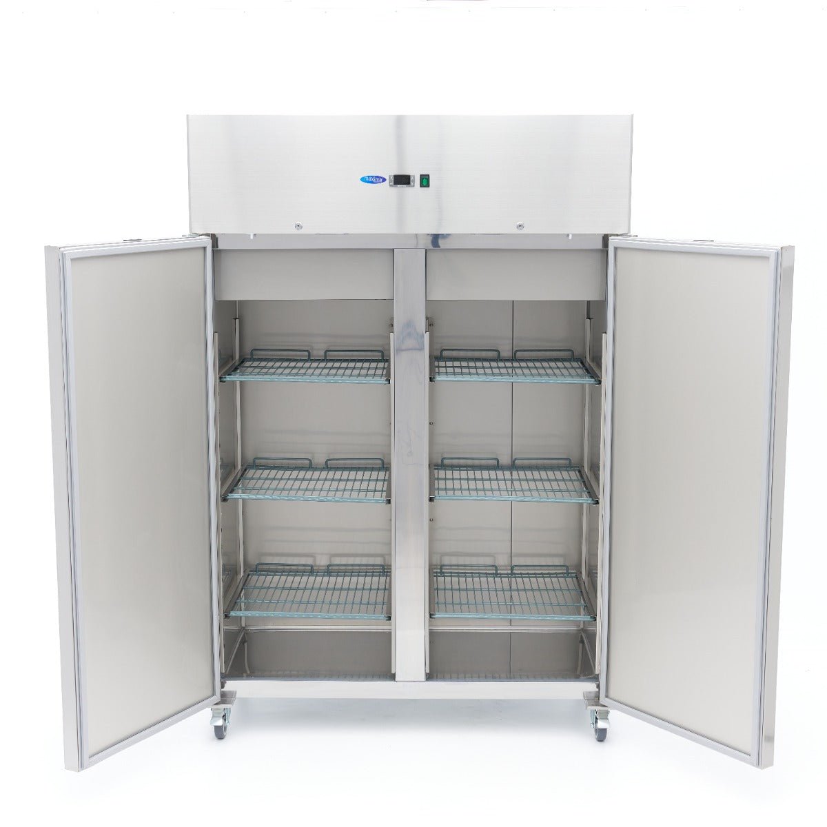 Maxima Fridge 800L on Wheels - 6 Adjustable Shelves - Stainless Steel - RVSVoordeel