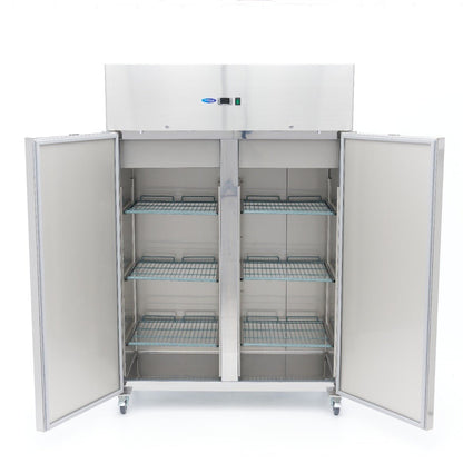 Maxima Fridge 800L on Wheels - 6 Adjustable Shelves - Stainless Steel - RVSVoordeel