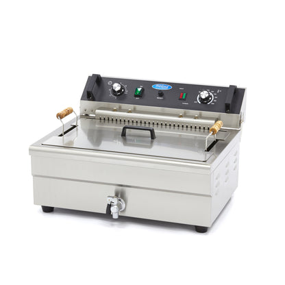 Maxima Frituurpan - 20 L - 1 Mand - met Tapkraan - 400V