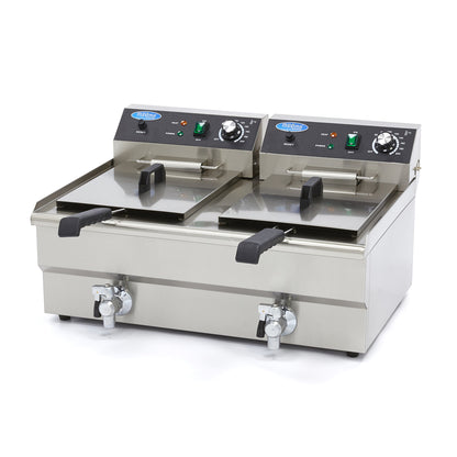Maxima Frituurpan - 2x 16 L - 2 Manden - met Tapkraan