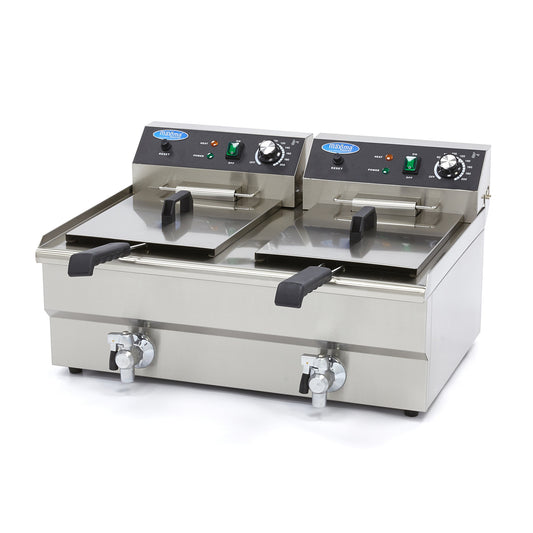 Maxima Frituurpan - 2x 16 L - 2 Manden - met Tapkraan