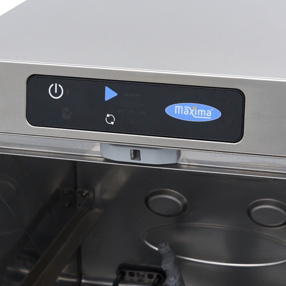 Maxima Glass Washer 35 x 35cm - with Drain, Rinse Aid and Soap Pump - Digital Display - 230V - RVSVoordeel