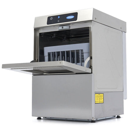 Maxima Glass Washer 35 x 35cm - with Drain, Rinse Aid and Soap Pump - Digital Display - 230V - RVSVoordeel