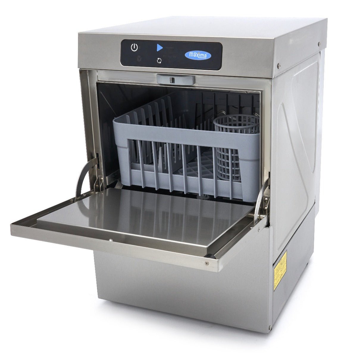 Maxima Glass Washer 35 x 35cm - with Drain, Rinse Aid and Soap Pump - Digital Display - 230V - RVSVoordeel