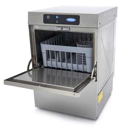 Maxima Glass Washer 35 x 35cm - with Drain, Rinse Aid and Soap Pump - Digital Display - 230V - RVSVoordeel