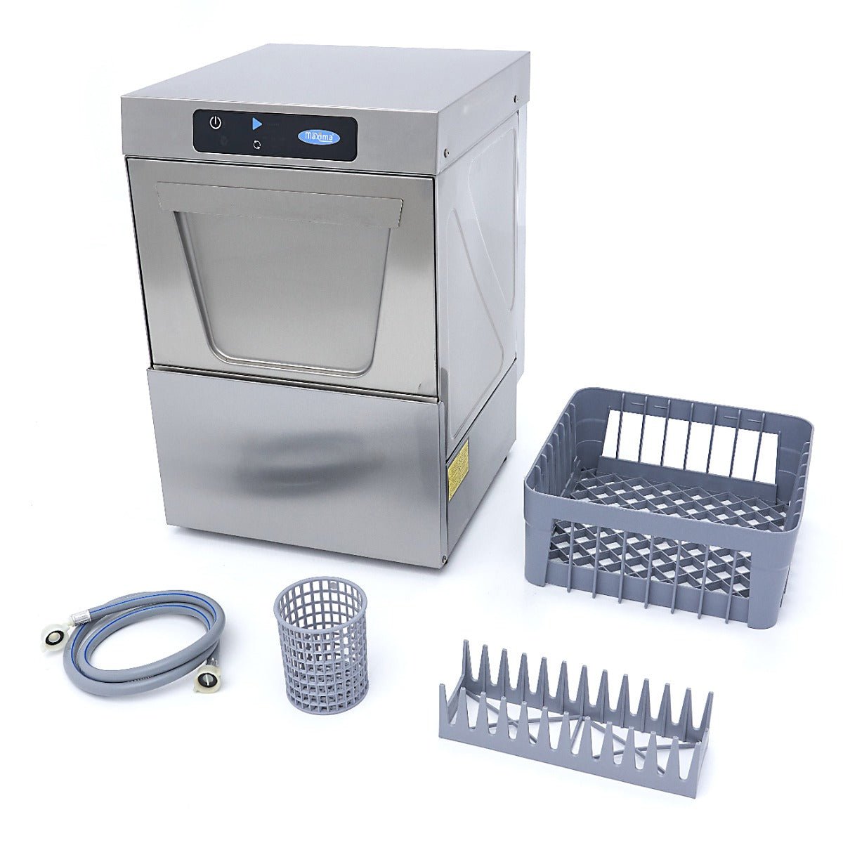 Maxima Glass Washer 35 x 35cm - with Drain, Rinse Aid and Soap Pump - Digital Display - 230V - RVSVoordeel