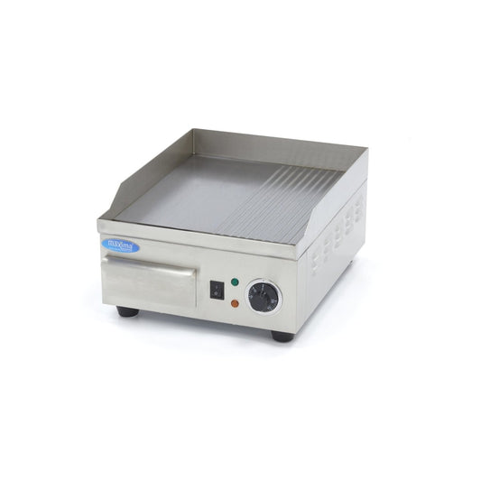 Maxima Griddle 36cm - Half Grooved surface - with Drip Tray - RVSVoordeel