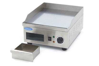 Maxima Griddle 36cm - Smooth Chrome surface - with Drip Tray - RVSVoordeel