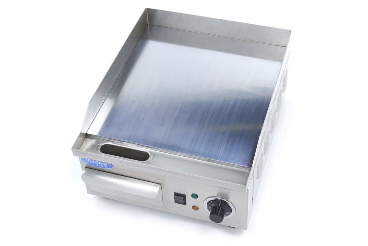Maxima Griddle 36cm - Smooth Chrome surface - with Drip Tray - RVSVoordeel