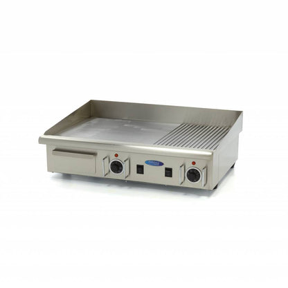 Maxima Griddle 73cm - Half Grooved surface - with Drip Tray - 400V - RVSVoordeel