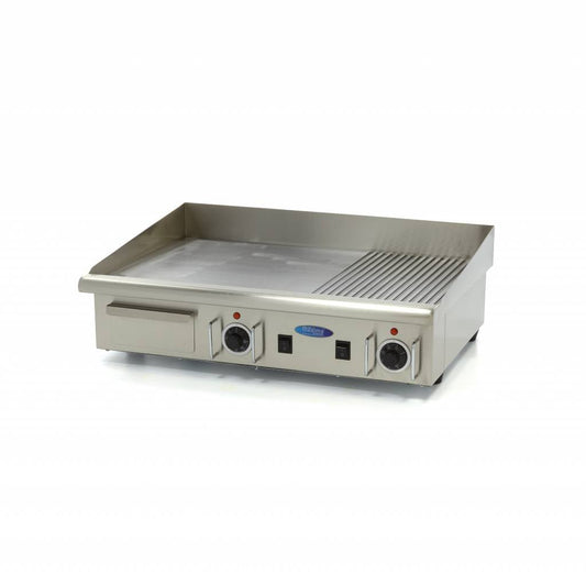 Maxima Griddle 73cm - Half Grooved surface - with Drip Tray - 400V - RVSVoordeel