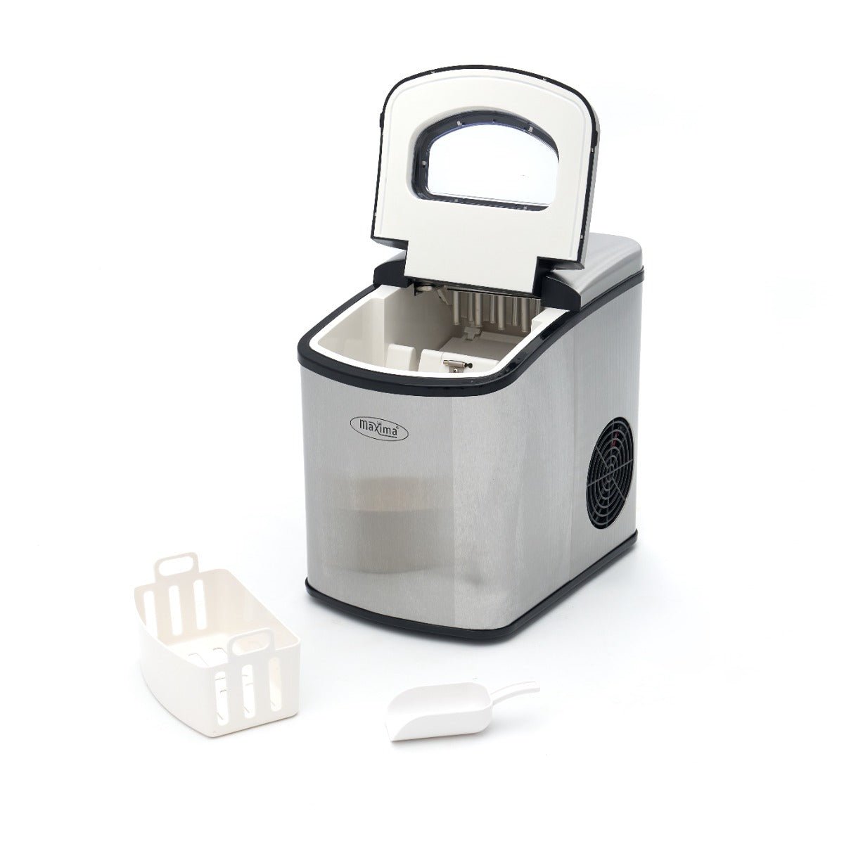 Maxima Ice Machine - 10-12kg/day - Bullet Cubes - Air Cooled - Silver - RVSVoordeel