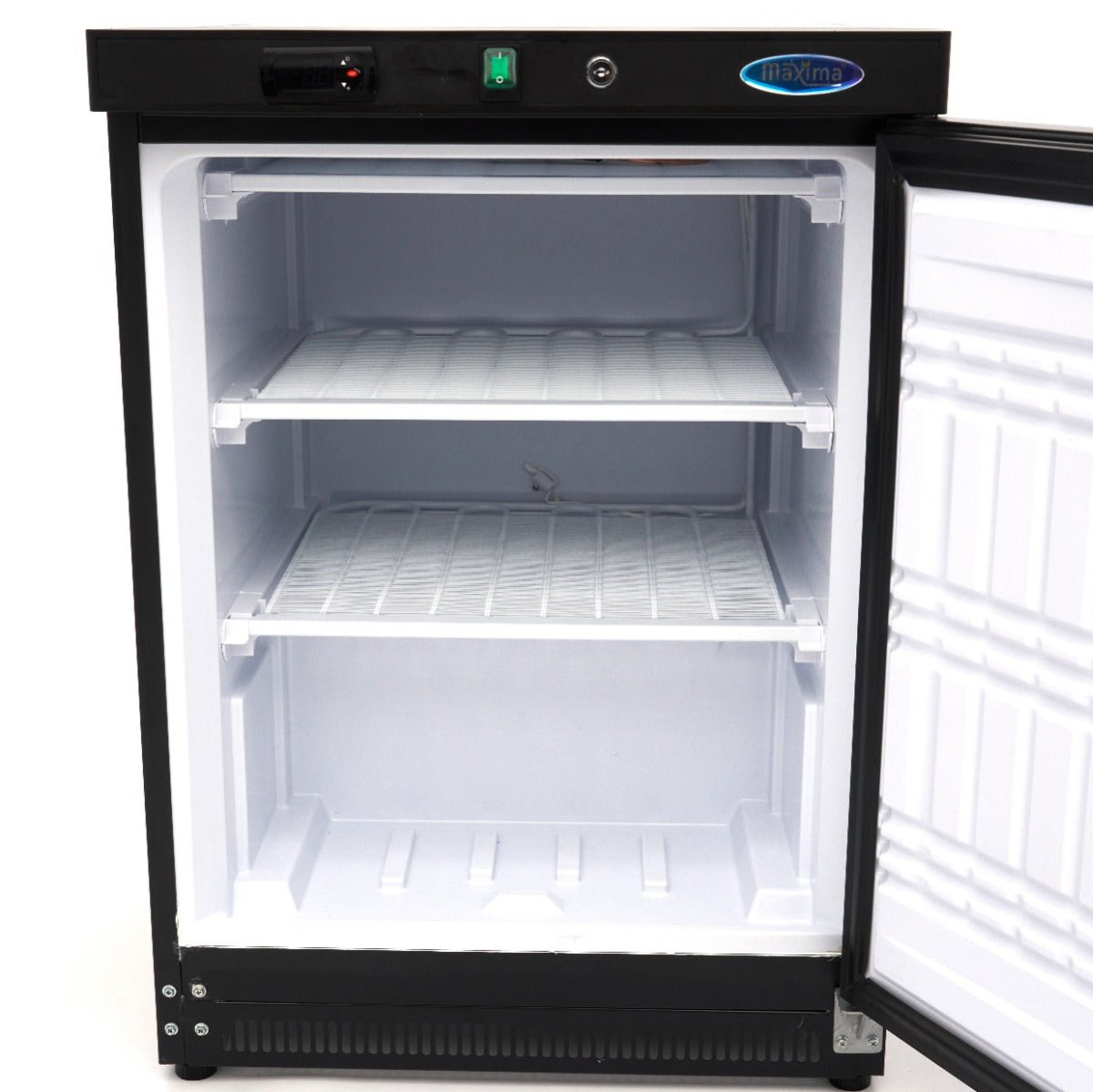 Maxima Mini Freezer 200L - 2 Fixed Shelves - Black - RVSVoordeel