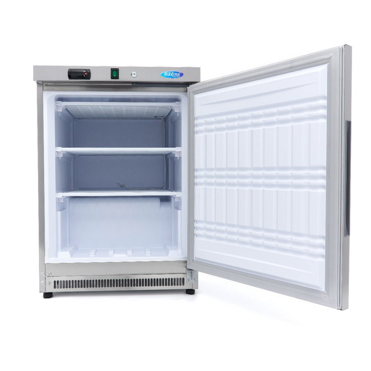 Maxima Mini Freezer 200L - 2 Fixed Shelves - Stainless Steel - RVSVoordeel