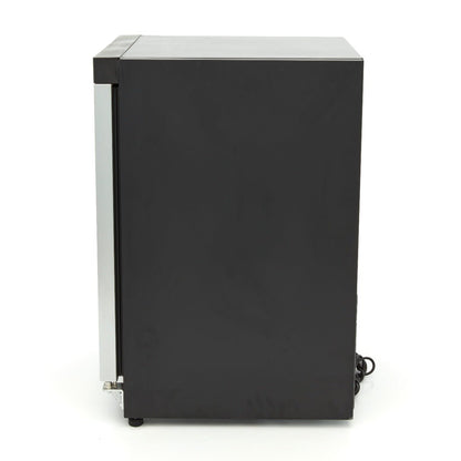 Maxima Mini Freezer 200L with Glass Door - 2 Fixed Shelves - Black - RVSVoordeel