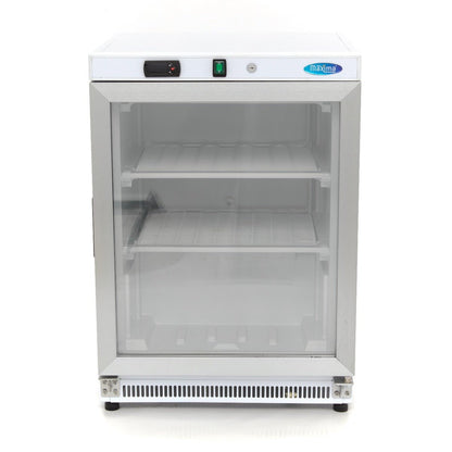 Maxima Mini Freezer 200L with Glass Door - 2 Fixed Shelves - White - RVSVoordeel