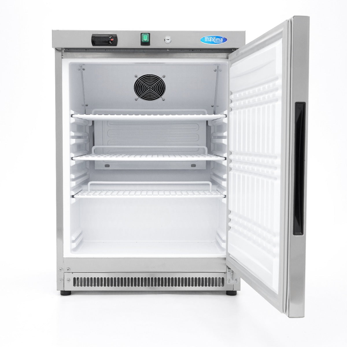 Maxima Mini Fridge 200L - 3 Adjustable Shelves - Stainless Steel - RVSVoordeel