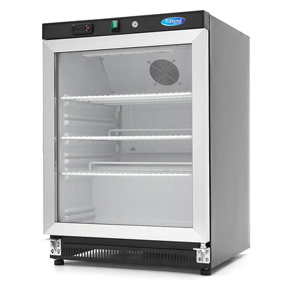 Maxima Mini Fridge 200L with Glass Door - 3 Adjustable Shelves - Black - RVSVoordeel