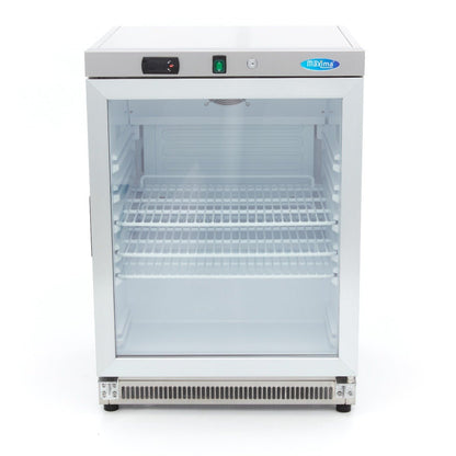 Maxima Mini Fridge 200L with Glass Door - 3 Adjustable Shelves - Stainless Steel - RVSVoordeel