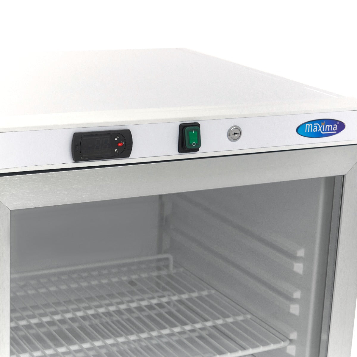 Maxima Mini Fridge 200L with Glass Door - 3 Adjustable Shelves - White - RVSVoordeel