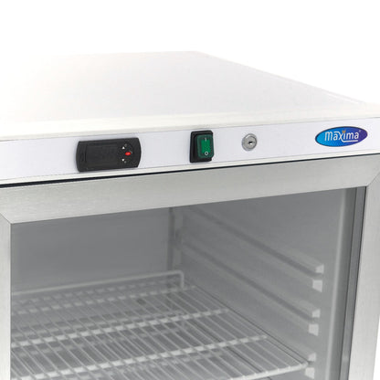 Maxima Mini Fridge 200L with Glass Door - 3 Adjustable Shelves - White - RVSVoordeel